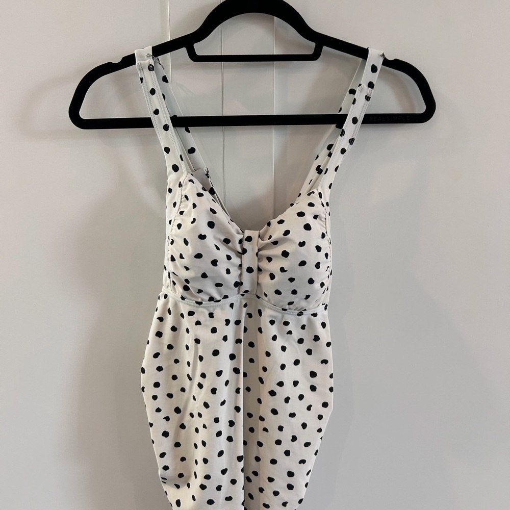 (2) N - Beach Bump Black and White Polka Dot Swim Top
